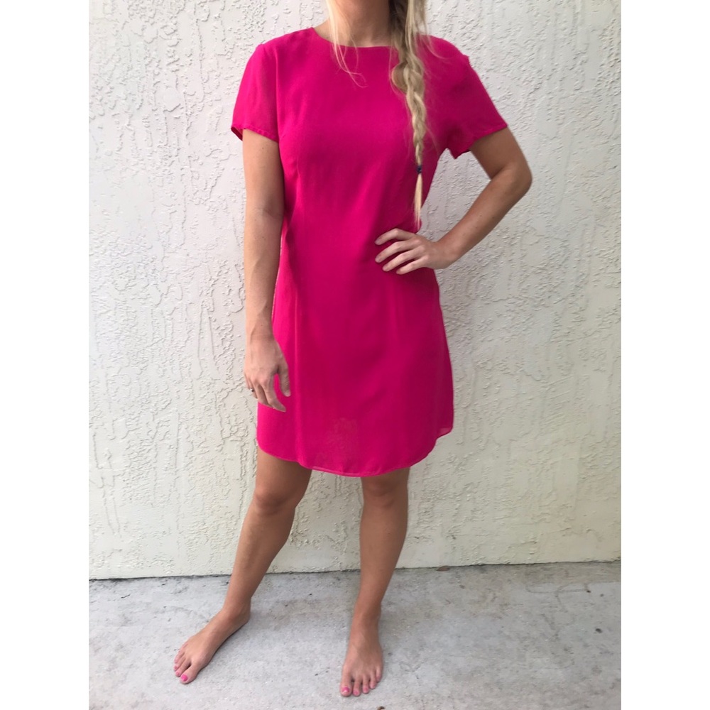 Labor Day Sale❤️ Vintage Bright Pink Dress Spring Dress